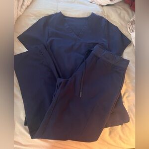 Mandala Scrub Set in Navy Blue